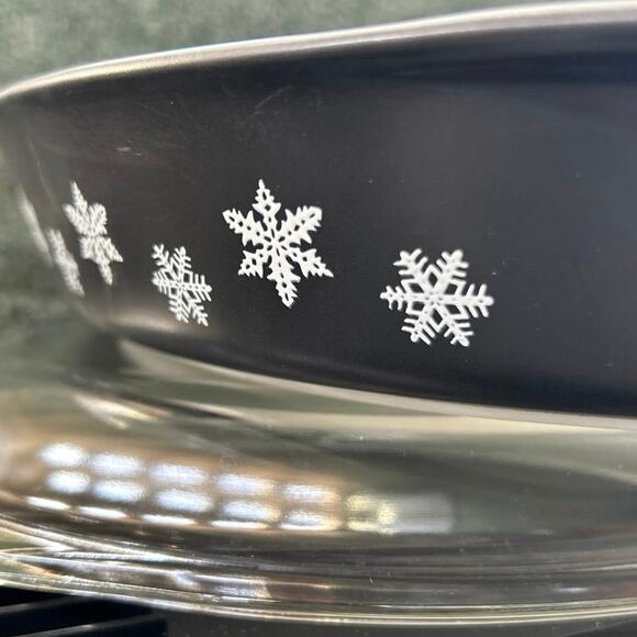 NOS Pyrex Lidded Opalware Glass Snowflake Pattern c1956 - Picture 11 of 16